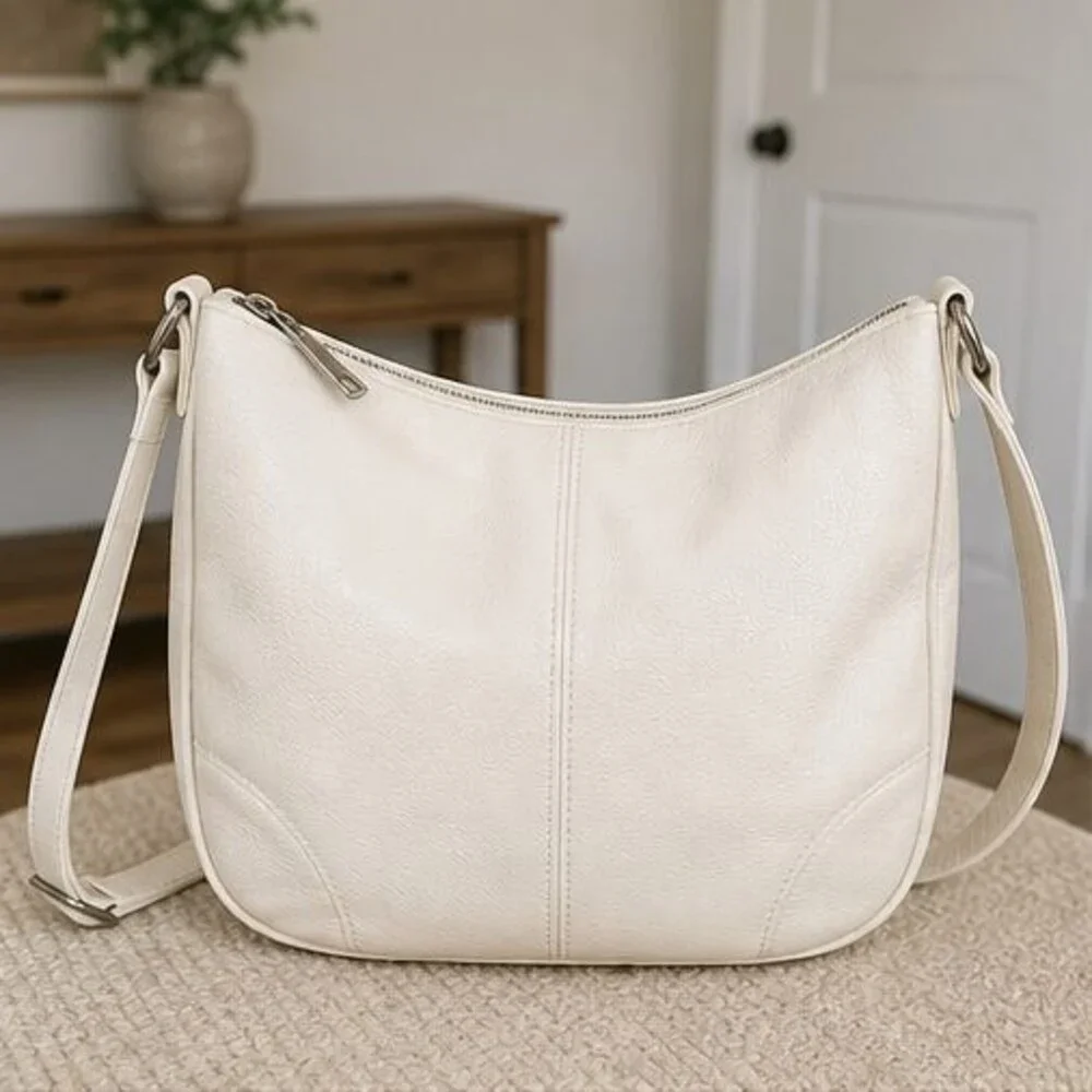 Ivory Faux Leather Bag